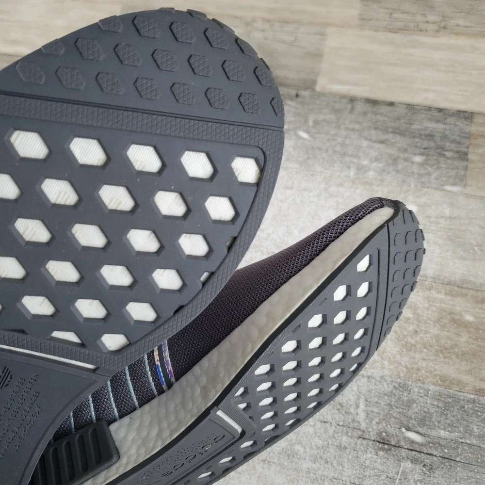 Adidas Originals NMD R1 Womens Shoes Sz 10.5 Running Lace-Up Gray White Sneakers
